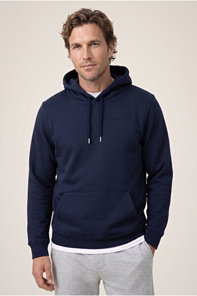 Kiğılı Hooded Pocketed Regular Fit Warm Cotton Basic Sweatshirt