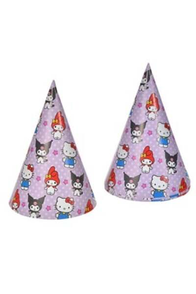 Belora Coifuri din Carton de Petrecere Lila cu Buline Model Hello Kitty &amp;...