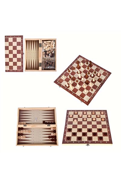 JML Tabla de Joc 3IN1 Sah si Table, 47x23cm din Lemn