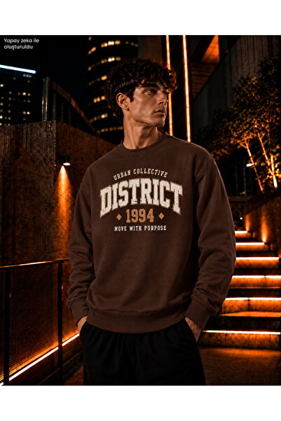 caddekombin Men's District and Taba 1994 Written Crew Neck Casual Regular Fit...