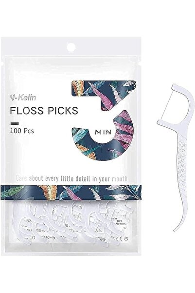 Y-Kelin Dental Floss-100 Pcs Dental Floss Toothpick,Teeth Stick,Tooth Picks,F...