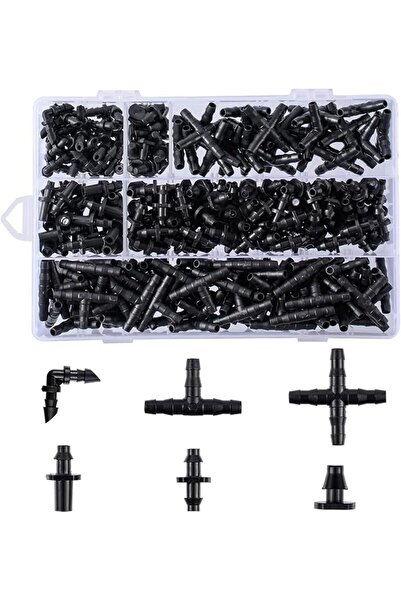 GENERAL 280 Pcs Barbed Connectors Irrigation Fittings Kit,Drip Irrigation Bar...