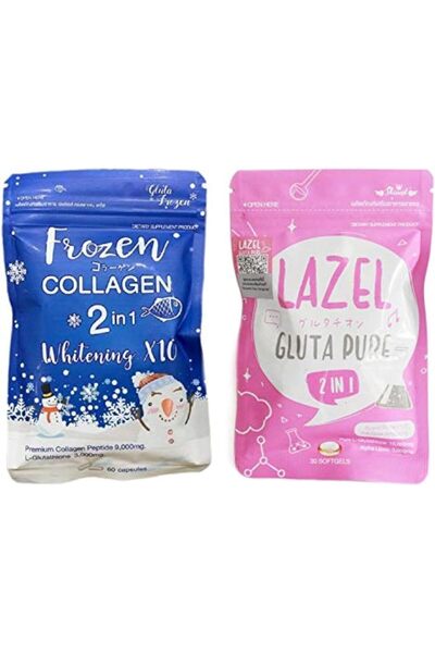 Gluta Frozen Double Pack: Lazel Gluta Pure 2 in 1 + Frozen Collagen Whitening...