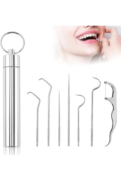 Paporich Stainless Steel Toothpick Set, Reusable Portable Metal Toothpick wit...