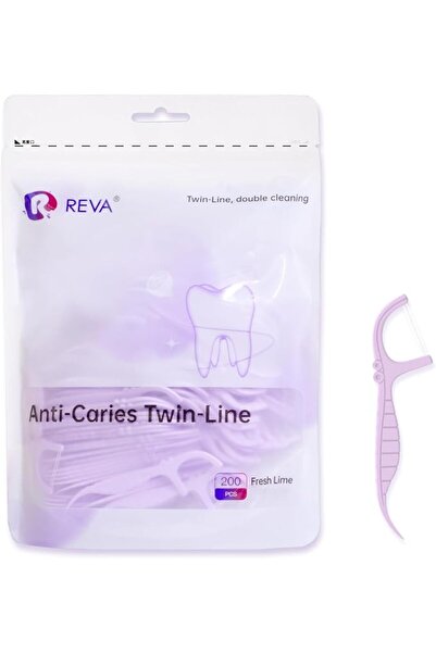 R REVA Reva Anti-Caries Twin-Line Dental Floss Picks - 200 Count (Pack of 1),...