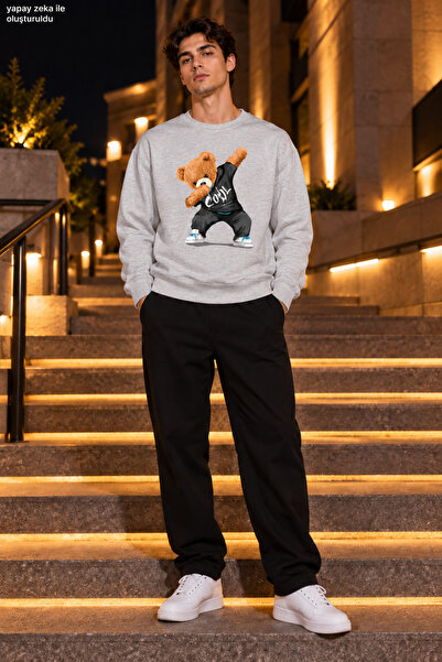 caddekombin Men's Hoodie-Crew Neck Casual Regular Fit Sweatshirt with Teddy B...