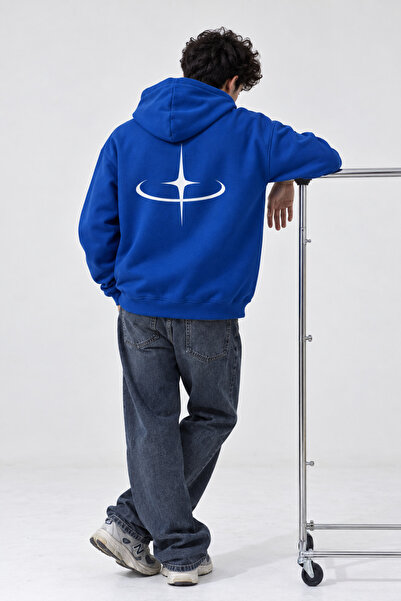 HAI COLLECTİON Erkek 3 İplik Kol Baskılı Oversize Hoodie – Yazı Baskılı Kapüş...