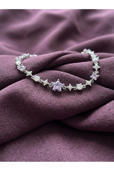 ILSA Lilac and White Stone Star Patterned Chain Pinterest Fairy Tale Bracelet