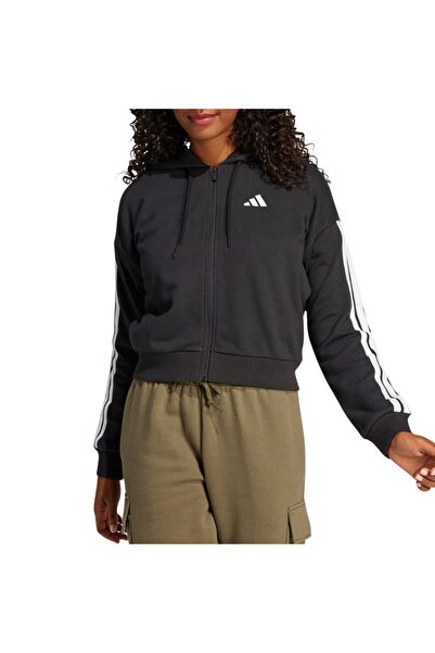 adidas ESSENTIALS 3-S ΦΡΕΝΤΣ ΤΕΡΙ ΦΟΥΤΕΡ ΜΕ ΦΕΡΜΟΥΑΡ ΚΑΙ ΚΟΥΚΟΥΛΑ ΜΑΥΡΟ/ΛΕΥΚΟ S