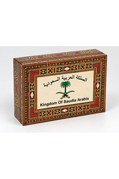 Generic Brand صندوق خشبي بتصميم تراثي سعودي أنيق، مزين بزخارف هندسية