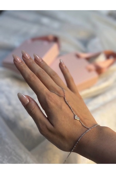 Premium Çelik Zirkon Taş Pave Kalp Motifli Lüks Tasarım Silver Şahmeran Bileklik CL22