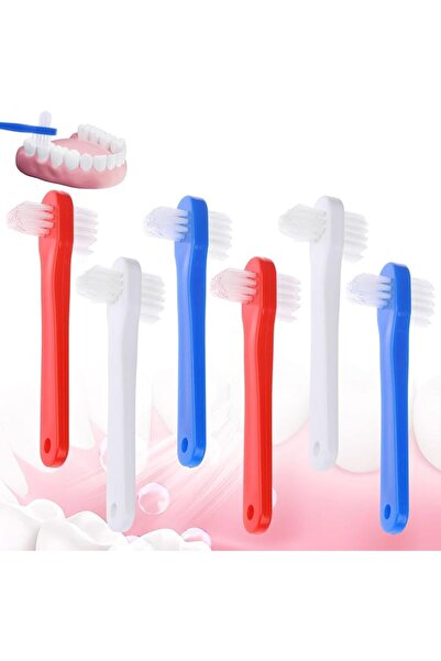 AZONEE Denture Cleaning Brushes 6 Pack, Dual Head Hard Bristle Toothbrush for...