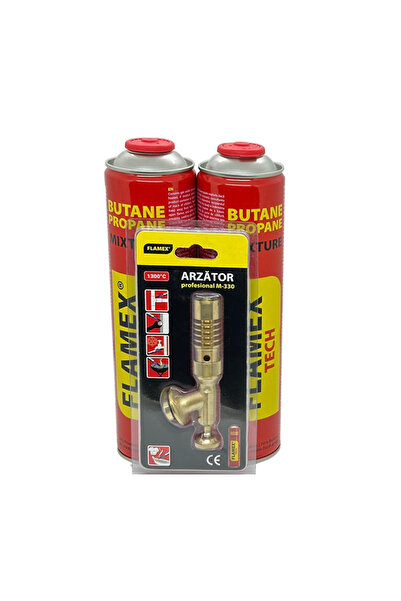 Flamex Set arzător profesional sudură și lipire + 2 butelii 330 g, filet 7/16"