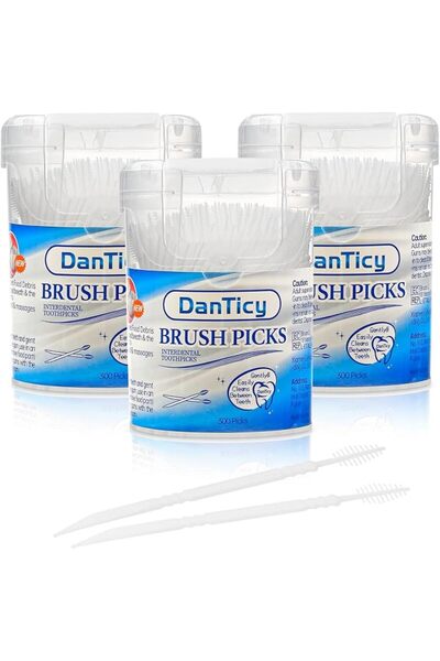 DanTicy Brushpicks Interdental Toothpicks,Soft Bristle Dental Floss Picks Too...