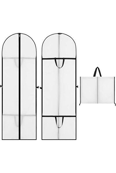 ALMEKAQUZ 2pcs Dress Bags Covers, Long Garment Bags Peva Clothes Cover Bags w...