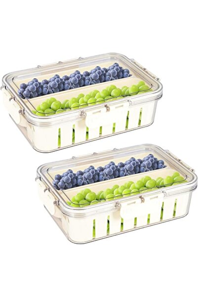 KASTWAVE Airtight Food Storage Containers, Fresh Food Keepers with Removable ...