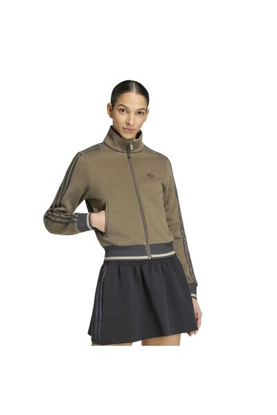 adidas Ks7353-K Rıb Fb Tt Women's Jacket Brown