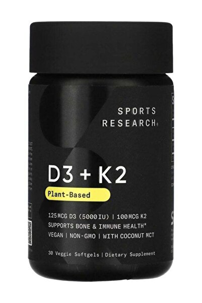Sports Research Sports Plant Based D3 + K2 30 Veggie Softgels