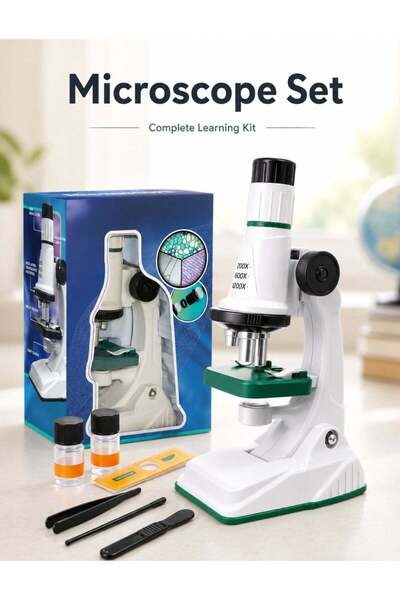 F.A.M.S Kids Microscope Set 200X 600X 1200X, Educational STEM Science Kit wit...