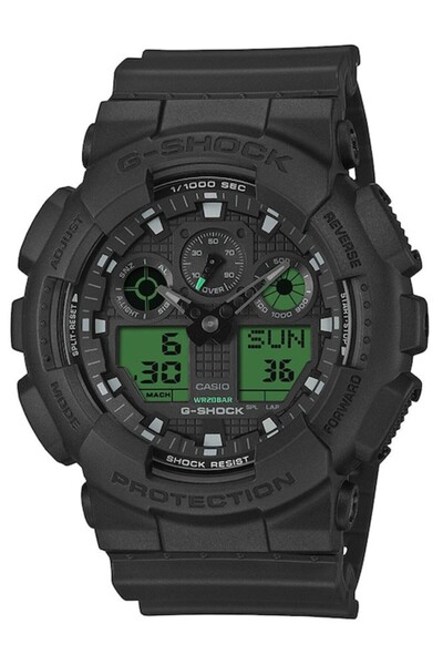 G-SHOCK Ceas bărbătesc GA-100BEG-1AER negru verde electro 50x55mm
