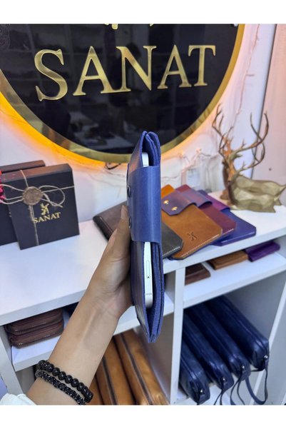 SANAT LEATHER %100 Hakiki Deri Çıtçıtlı Telefon Bölmeli Portföy Cüzdan