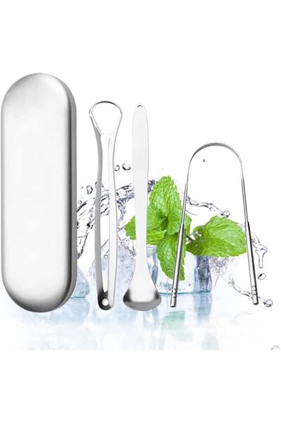 ToolHouse Tongue Cleaner, Portable Stainless Steel Tongue Scraper, Tongue Scr...