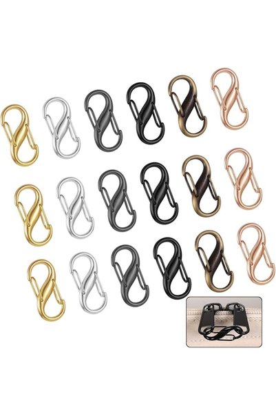 Tazweeq 18 Pcs Mini S Carabiner Zipper Locks, Zipper Puller Tool, Customs Loc...