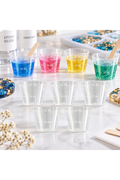 epoksi kalıp cank Epoksi Reçine Plastik Döküm Kabı 4 ADET 30ML Epoksi Karıştı...