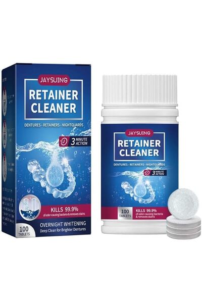 MarlaMall 100PCS Denture Cleaning Tablets, Retainer & Mouth Guard Cleaner for...