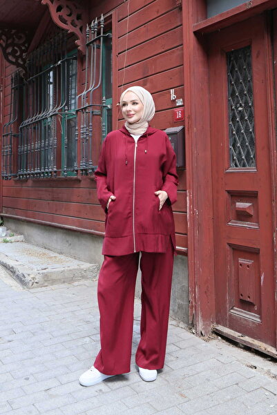 NİSUM MODA Zippered Hooded Modal Set