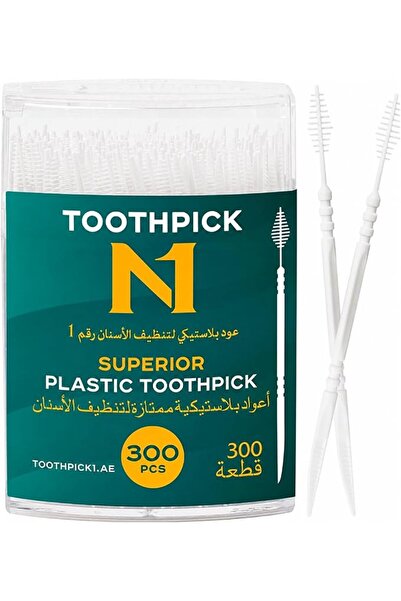N1 HOME N1 Toothpick Interdental Cleaning Picks 300 Pcs, 2-in-1 Dental Toothp...