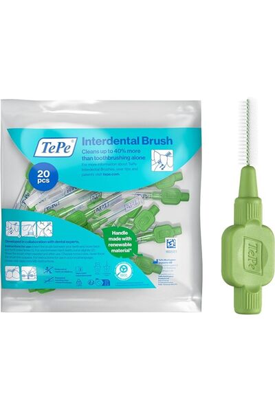 tepebaşıspor TePe Interdental Brush, Original, Green, 0.8mm/ISO 5, 20pcs