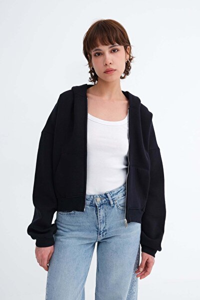 Addax Kapüşonlu Şardonlu Sweatshirt H13246
