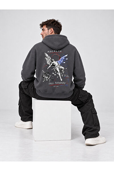 darkopia Unisex Men's and Women's Fall Forward Design Text Printed Oversize 3...