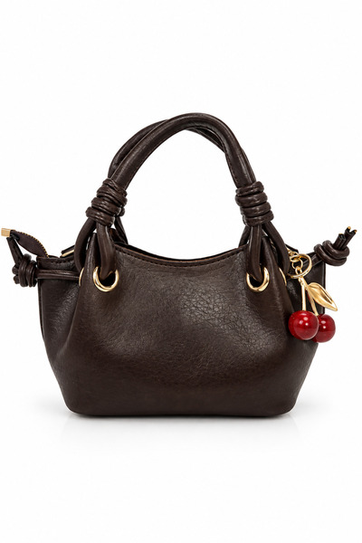 Sellini Cherry Women's Cream Hand and Shoulder Bag with Cherry Charm Accessory