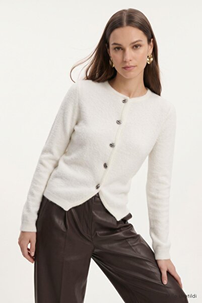 Rays Cardigan cu nasturi 07295 Ecru