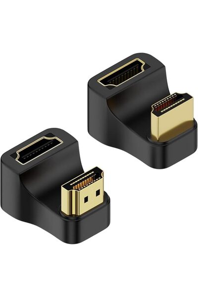 Bukela حزمة من 2 محول HDMI 2.1 على شكل حرف U بزاوية 180 درجة ومحول HDMI 2.1 ب...