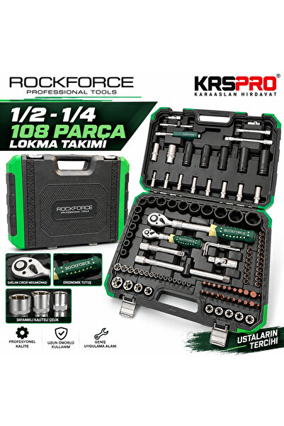ROCKFORCE 1/2-1/4 108 PARÇA LOKMA TAKIMI (YENİLENMİŞ HALİYLE)