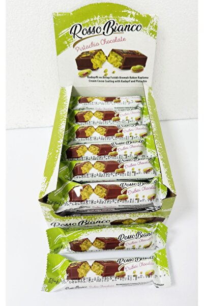 ROSSO BIANCO Çıtır Kadatıf Ve Antep Fıstıklı Kakao Kaplamalı Bar 35 Gr.*24 Adet