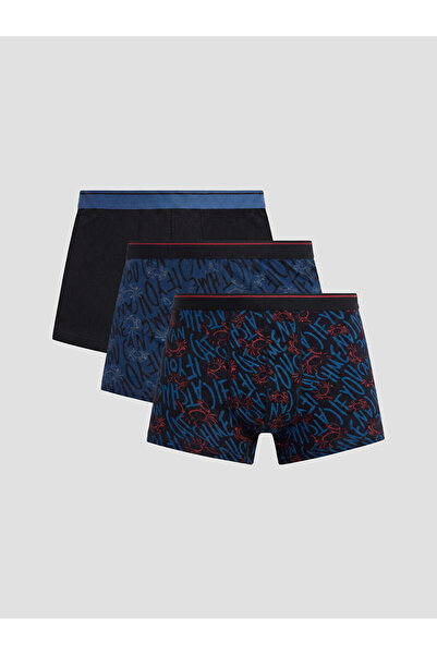 LC Waikiki Peak New Season Black Cotton Flexible Men's Boxer 3-Pack