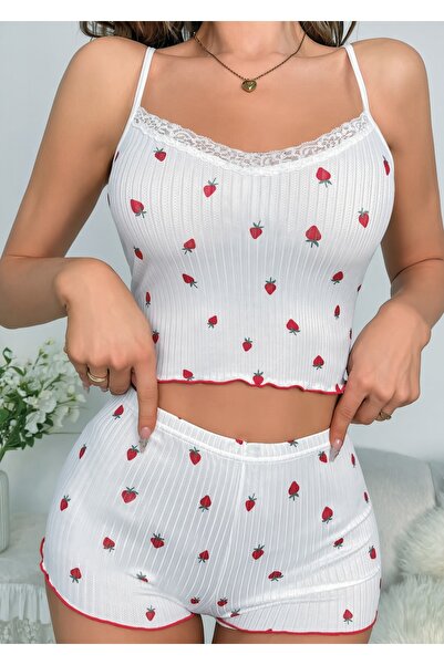 Nightlight Çilek Desenli Şortlu Pijama Takımı