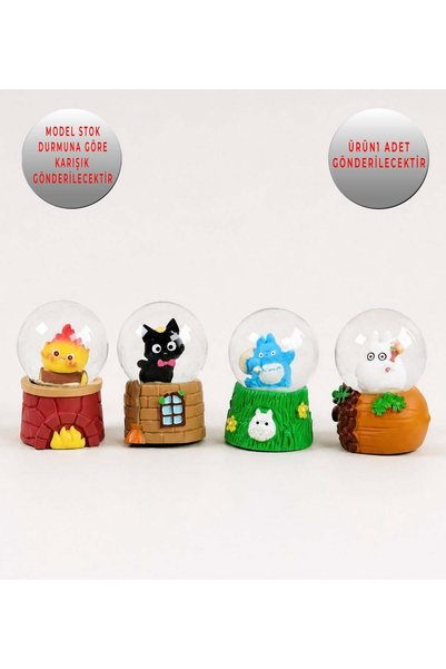Gift Moda Sevimli Karakterler Mini Işıklı Kar Küresi