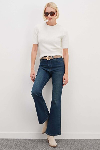 Fulla Moda Yüksek Bel Flare Jean