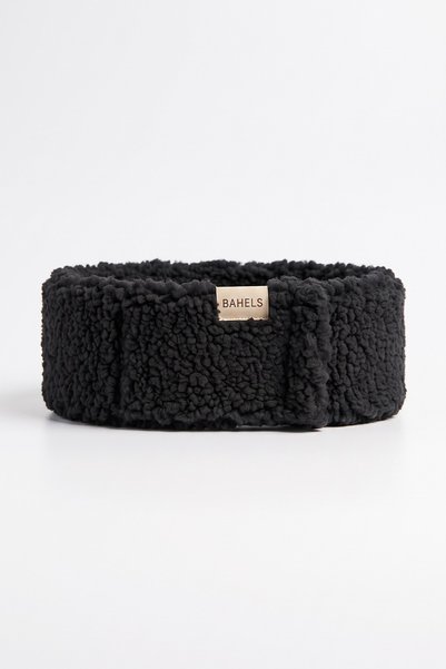 BAHELS Black Teddy Ear Covering Winter Bandana Hair Band That Protects from the Cold