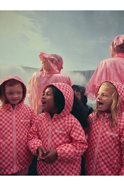 Laciel Prs Pembe Damalı Yağmurluk