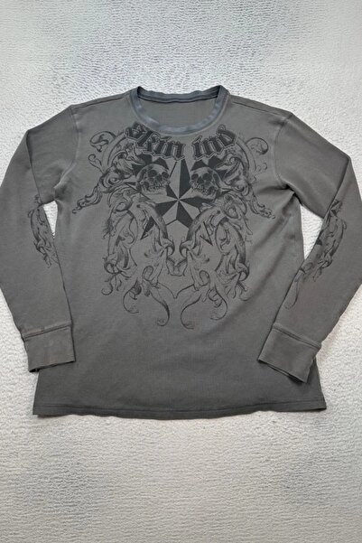 ARS Butik Μπλουζάκι Füme Skin Ind Skull Gotik Unisex Slim Fit
