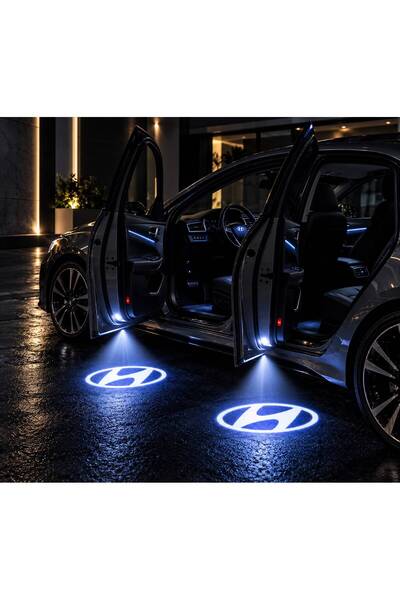 Genel Markalar Hyundai Logolu Kapı Altı Led Logo Orijinal Tak Kullan
