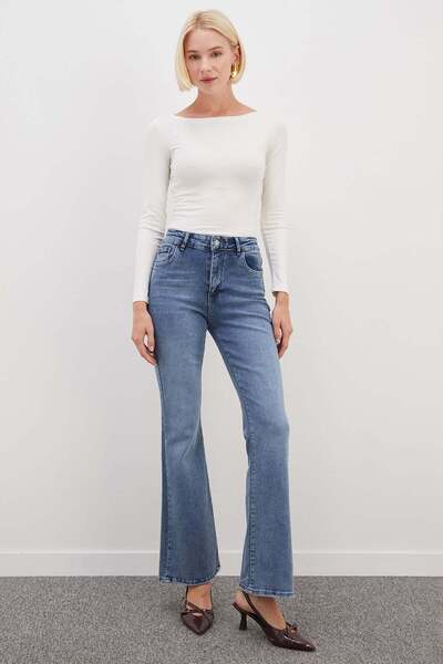 Fulla Moda Ψηλόμεσο Flare Jean