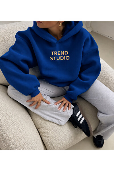 HerTarzınTrendi Trend Studio Printed Hooded Sweatshirt – Oversized Models