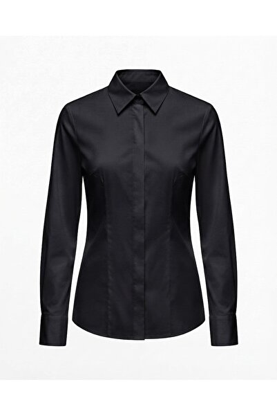 Bade Butik Crna košulja od likre u obliku olovke